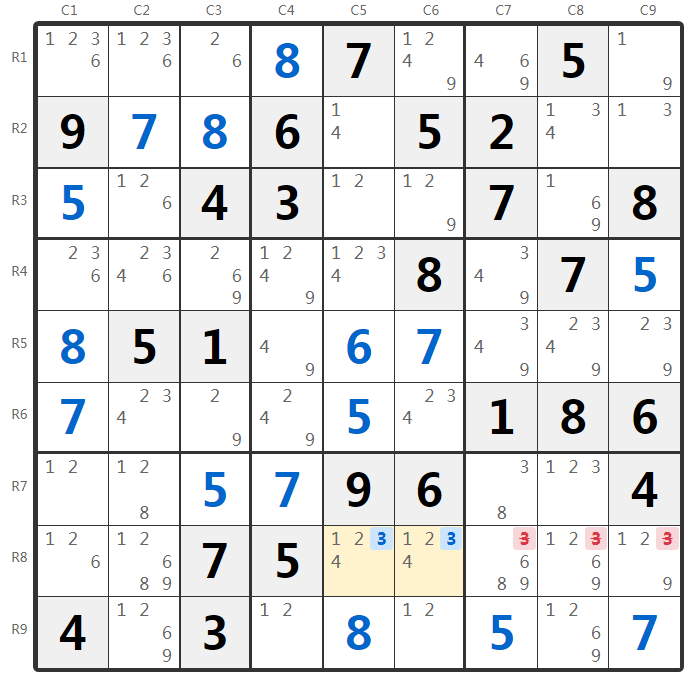 Sudoku Pointing-Beispiel