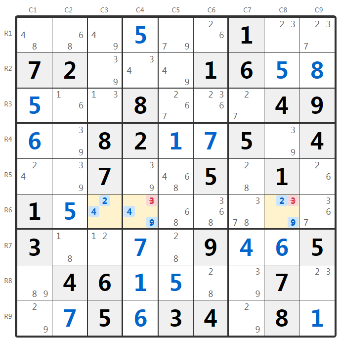 Verstecktes Tripel Beispiel - Zeilenanalyse