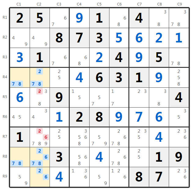 Unique Rectangle Typ 3 Beispiel